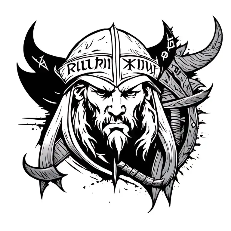 Viking runes and writing tattoo upper body vegvisir tattoo design idea