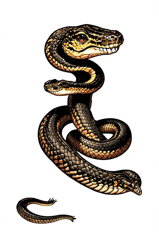Western Diamondback Rattlesnake wrapping its tentacles tattoo design idea
