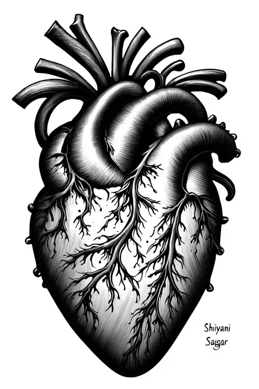 "Shivani Sagar" heart made tattoo design idea