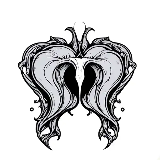 line art of vulva tattoo design idea