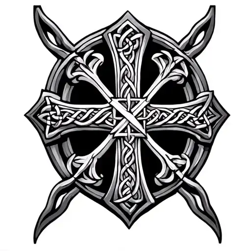 Celtic cross depeche color mode tattoo design idea
