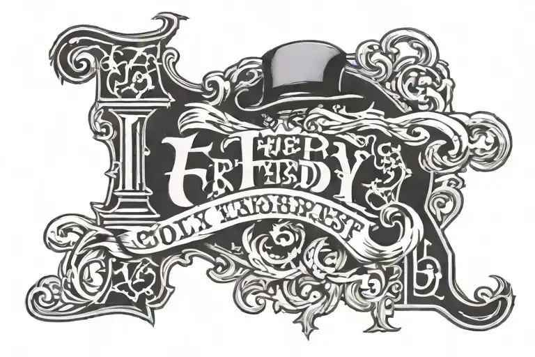 Freddy old english font The letters tattoo design idea