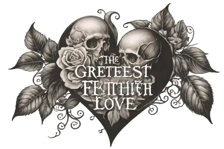 A tattoo design incorporating the Bible verse Corinthians 13:13 ('And now these three remain: faith, hope, and love. But the greatest of these is love') in a creative and artistic way tattoo design idea
