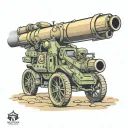 army paladin artillery 155 mm shell tattoo design idea
