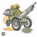 army paladin artillery 155 mm shell tattoo design idea