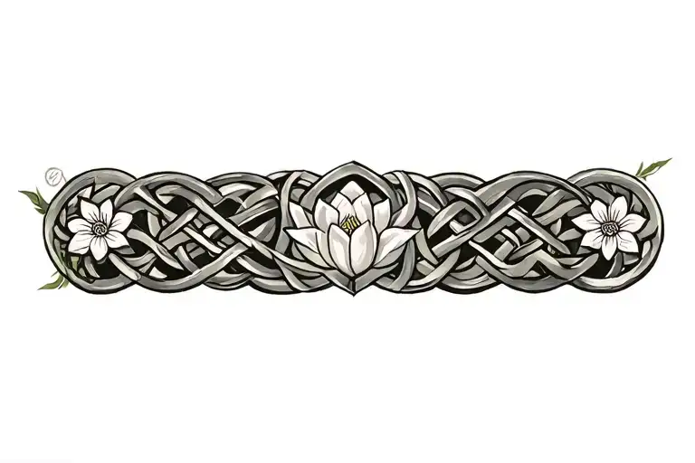 celtic knot design with flowers it should include the white lotus tile from avatar the last airbender tattoo design idea