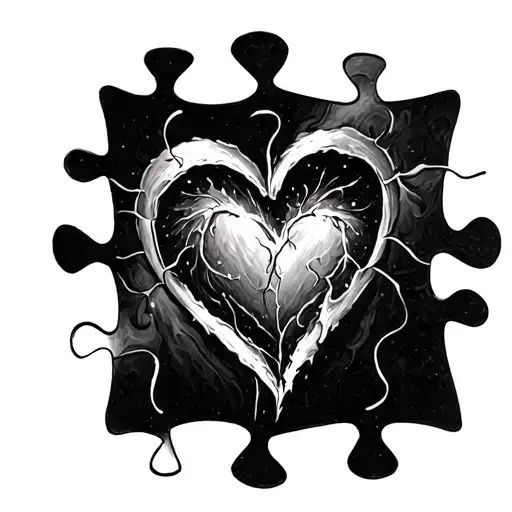 Heart Puzzle Piece tattoo design idea