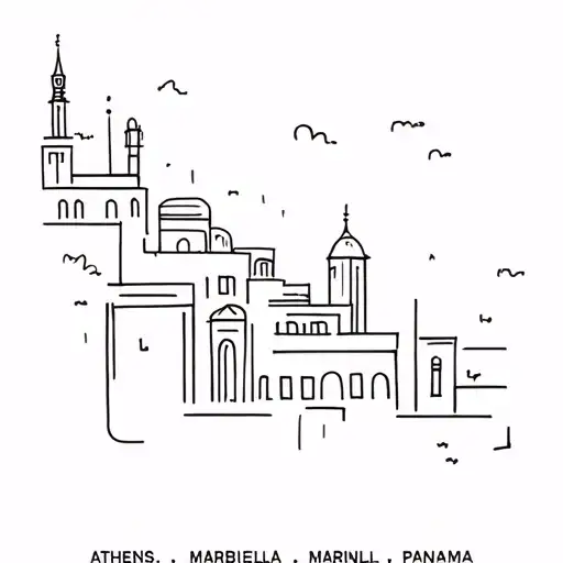 cities in lived in Athens, Manila, Marbella, Panama tattoo design idea