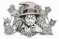 Luffy smoking tattoo design idea