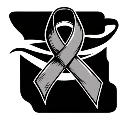 cancer ribbon wrapped tattoo design idea