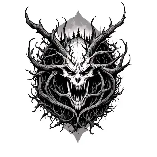 evil dark forest half sleeve tattoo design tattoo design idea