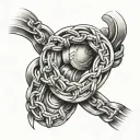 Bicep chain tattoo design idea