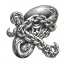 Bicep chain tattoo design idea