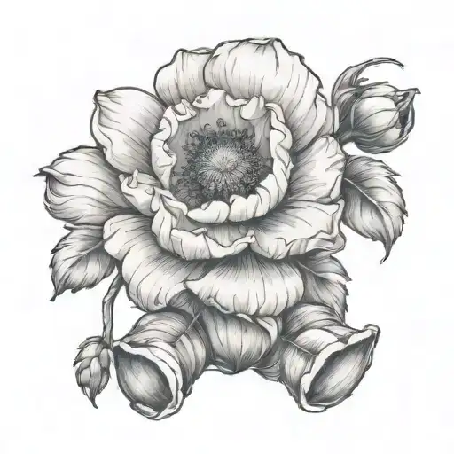 Winnie the Pooh poppy flower tattoo design idea