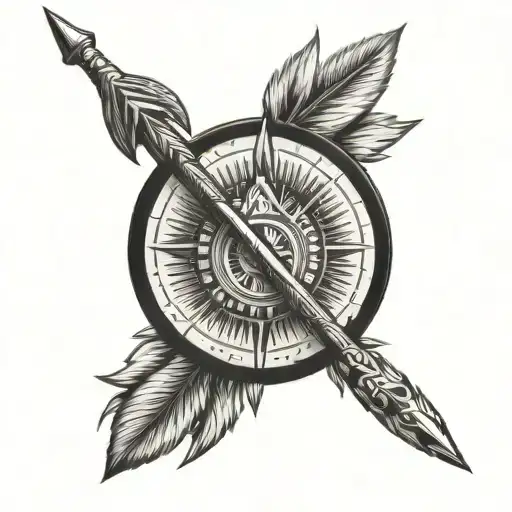 indian spear tattoo design idea