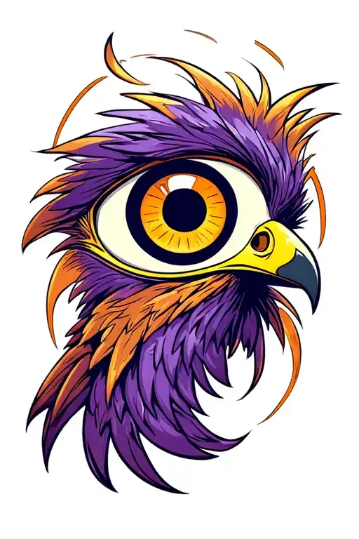 Hawk eyes fused tattoo design idea