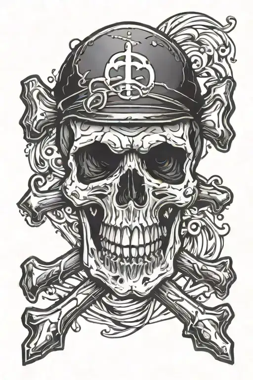 Skull and Crossbones but with hammers tattoo design idea