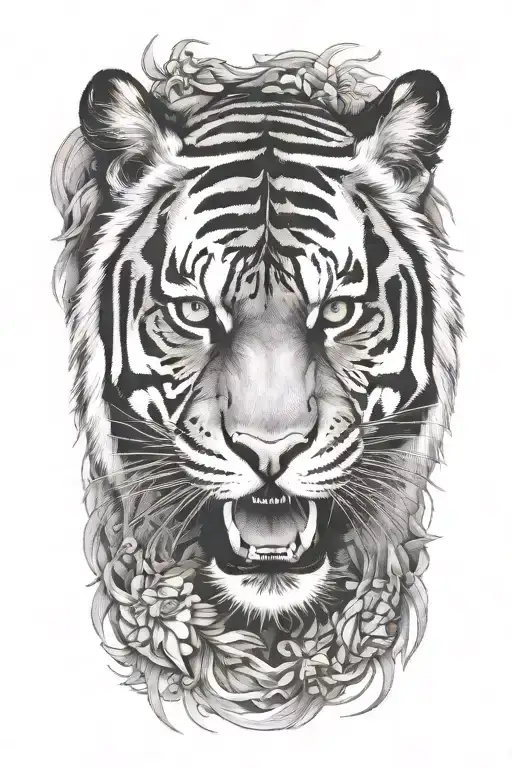 vengeful tiger tattoo design idea