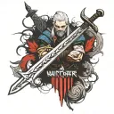 Witcher 3 swords tattoo design idea