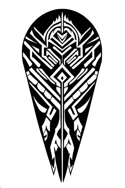 aztec tribal design for leg swirl tattoo design idea
