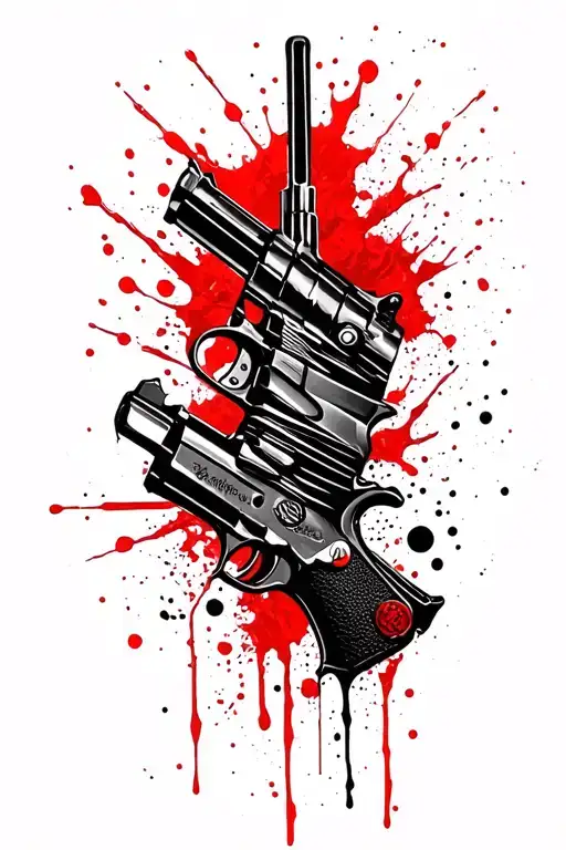 gun wrapped tattoo design idea