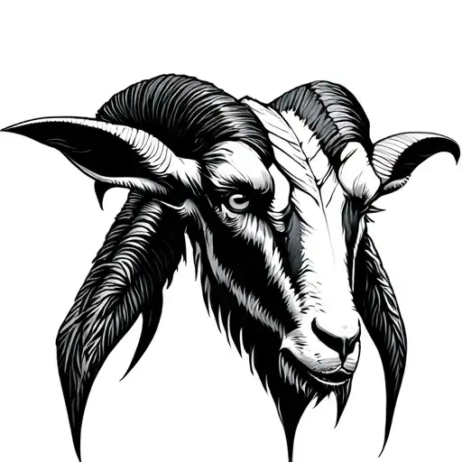 cyber sigilism clips satanic goat head tattoo design idea