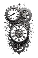 clock gears tattoo design idea