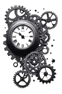 clock gears tattoo design idea
