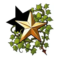 Vine throwing star tattoo design idea