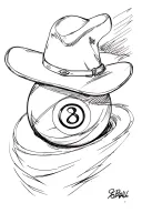 8ball western tattoo design idea