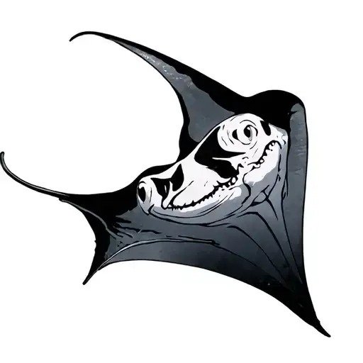 manta ray swimming gracefully tattoo design idea