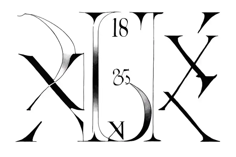 1985 Roman Numerals tattoo design idea