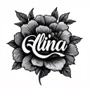 Name "Alina" in cursive writing tattoo design idea