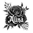 Name "Alina" in cursive writing tattoo design idea