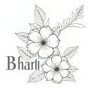 my name bharathi,january born with month describing flower,computer science engineer,love mom and dad,love jungkook,clas tattoo design idea