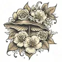 no rain no flowers tattoo design idea