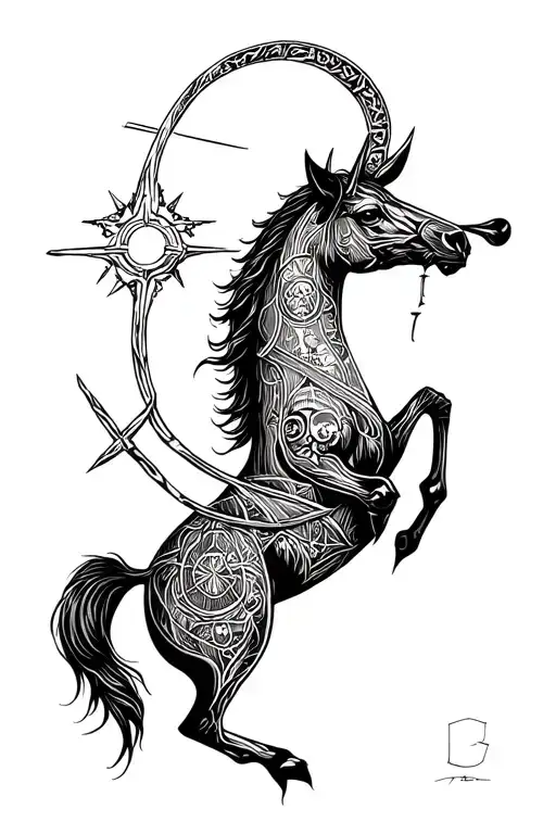 sagittarius zodiac sign tattoo design idea