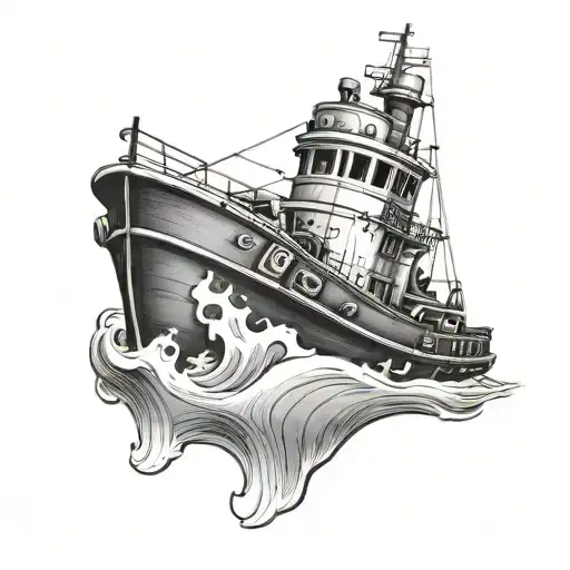 Tugboat tattoo design idea