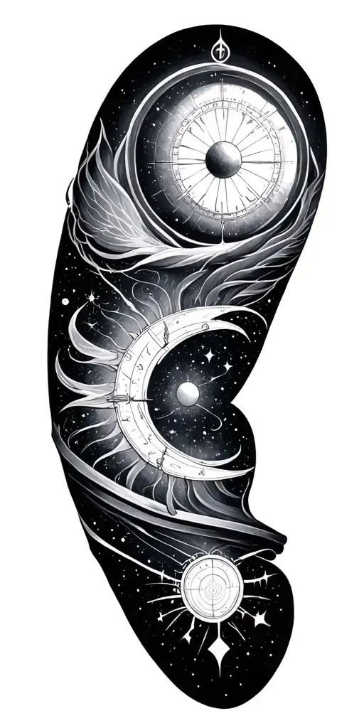 astrolabe tattoo design idea