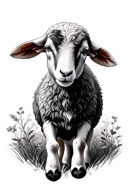 lamb with 23 psalm 23 tattoo design idea
