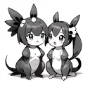 different pokemon together cute girl tattoo design idea