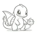 chibi Charmander evolution tattoo design idea