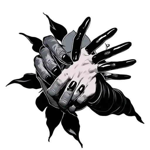 female hands latex clad dominatrix surrounded tattoo design idea