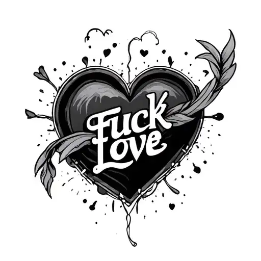 Fuck Love tattoo design idea