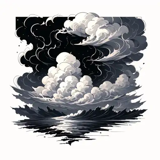 storm cloud tattoo design idea
