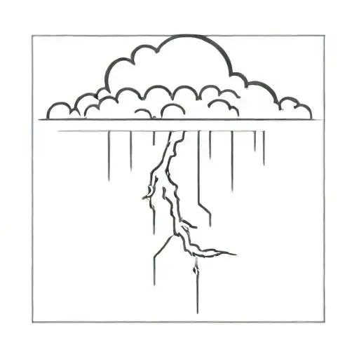 a cloud permeated by a lightning striking tattoo design idea