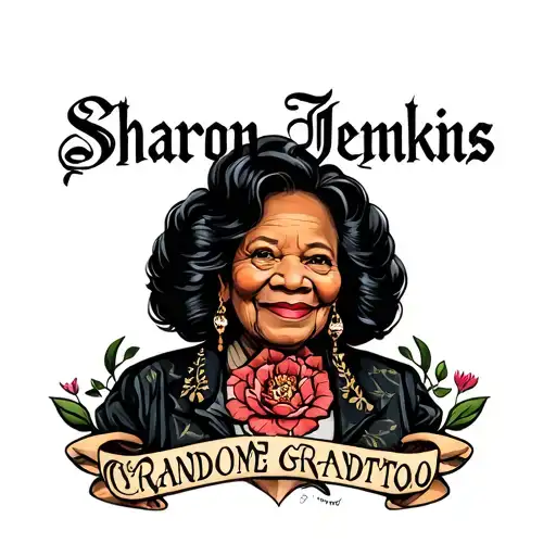 "Sharon R. Jenkins " rip grandma writen tattoo design idea