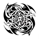 zodiac with cancer, Pisces, and Taurus symbol incorporated tattoo design idea