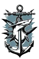 shark compas anchor  tattoo design idea