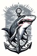 shark compas anchor  tattoo design idea